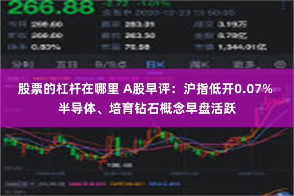 股票的杠杆在哪里 A股早评：沪指低开0.07% 半导体、培育钻石概念早盘活跃