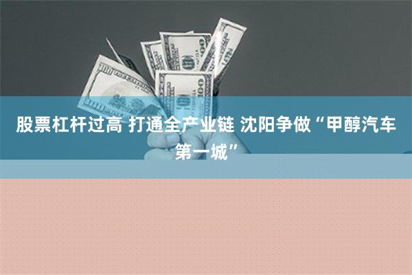 股票杠杆过高 打通全产业链 沈阳争做“甲醇汽车第一城”